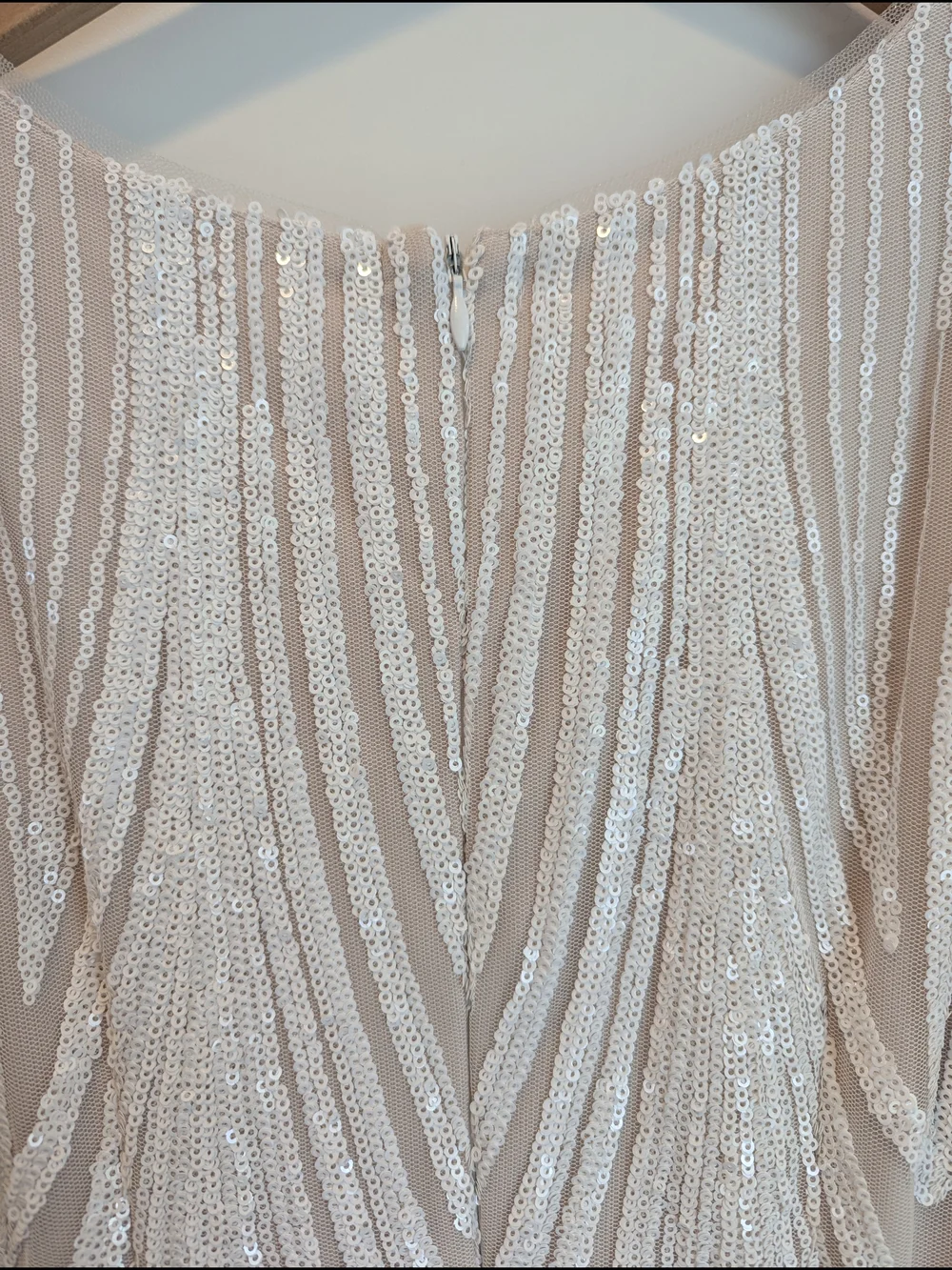 Lulus Wedding Dress Sequen Plunge Neck Splendorous Love Size XS Vintage Inspired - Picture 9 of 12